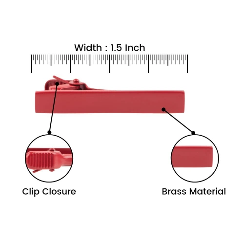 Solid Elegant Red Tie Bar for Men