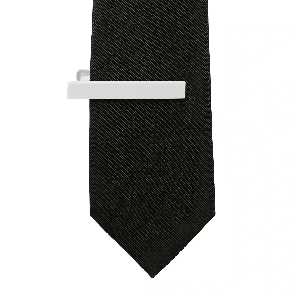 Solid Elegant White Tie Bar for Men