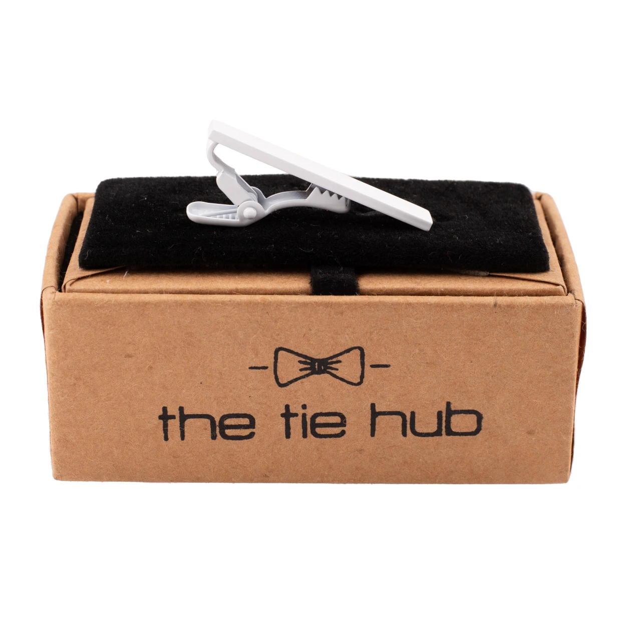 Solid Elegant White Tie Bar for Men