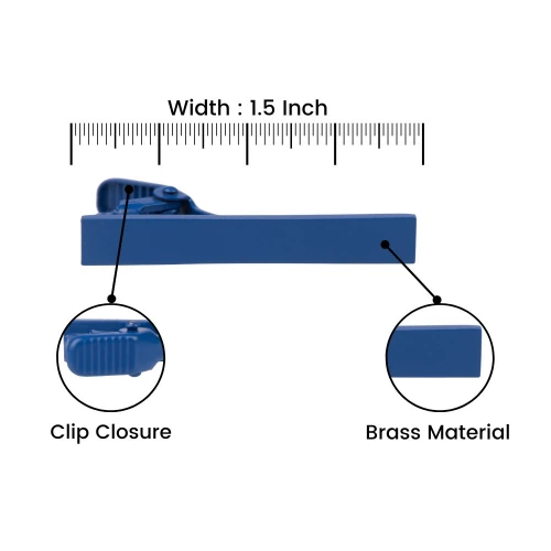 Solid Elegant Blue Tie Bar for Men