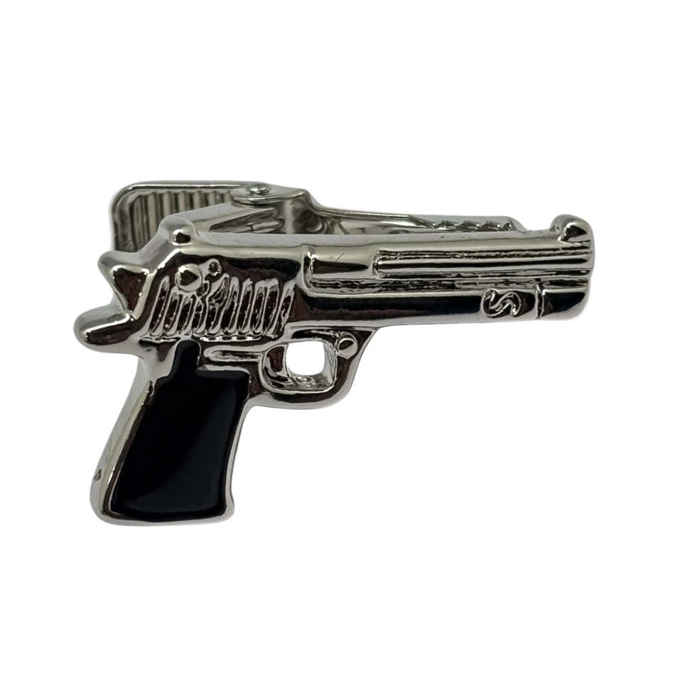 Silver Gun Design Brass Tie Pin for Men for Men