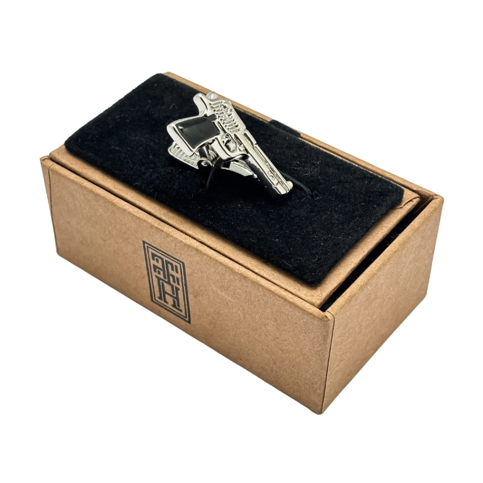 Silver Gun Design Brass Tie Pin for Men for Men