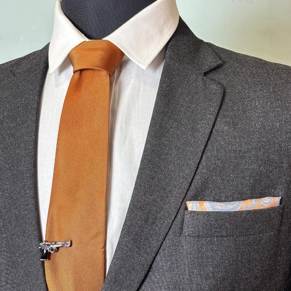 Silver Gun Design Brass Tie Pin for Men for Men