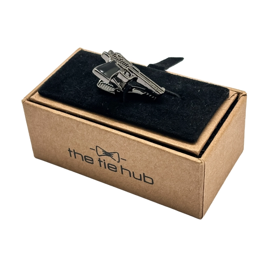 Gunmetal Gun Design Brass Tie Pin for Men for Men
