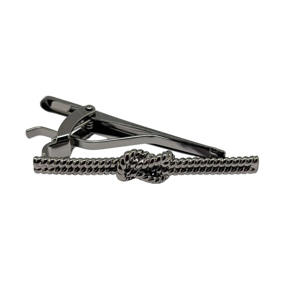 Gunmetal Rope Knot Design Brass Tie Bar for Men for Men