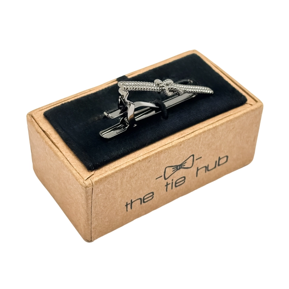 Gunmetal Rope Knot Design Brass Tie Bar for Men for Men