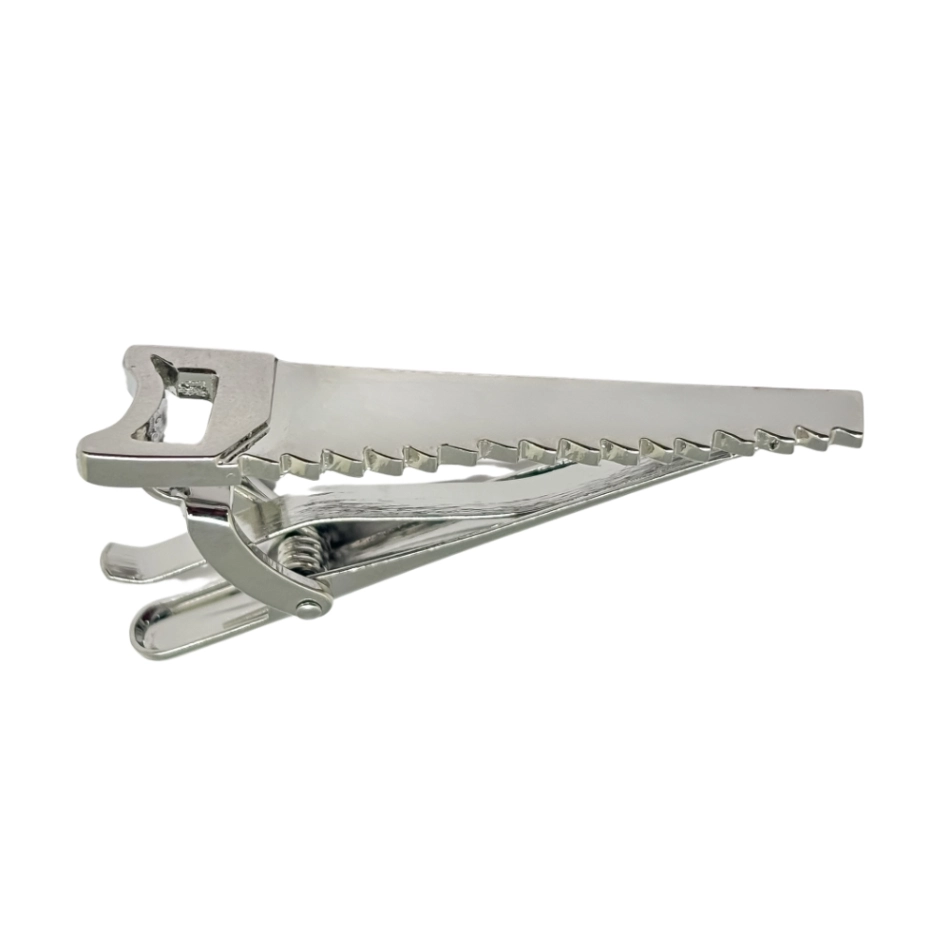Silver Saw Blade Design Brass Tie Bar for Men for Men
