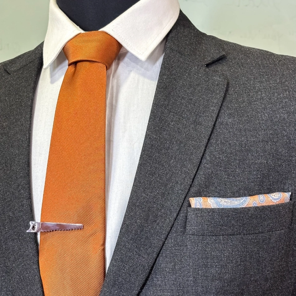 Silver Saw Blade Design Brass Tie Bar for Men for Men