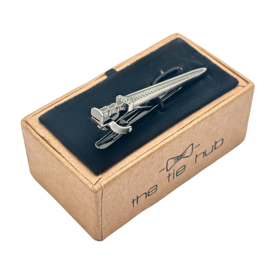 Gunmetal Sword Design Brass Tie Bar for Men for Men