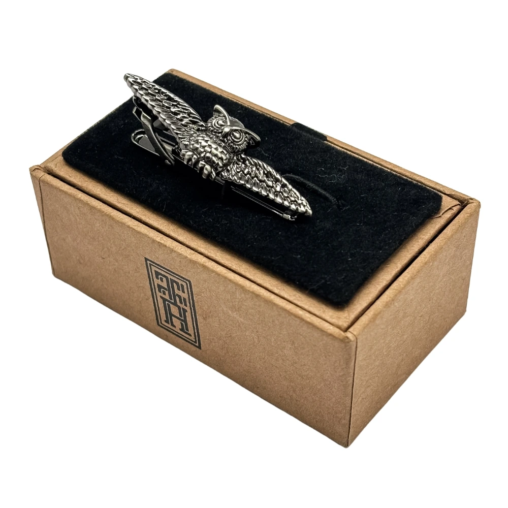 Gunmetal Owl Design Brass Tie Bar for Men for Men