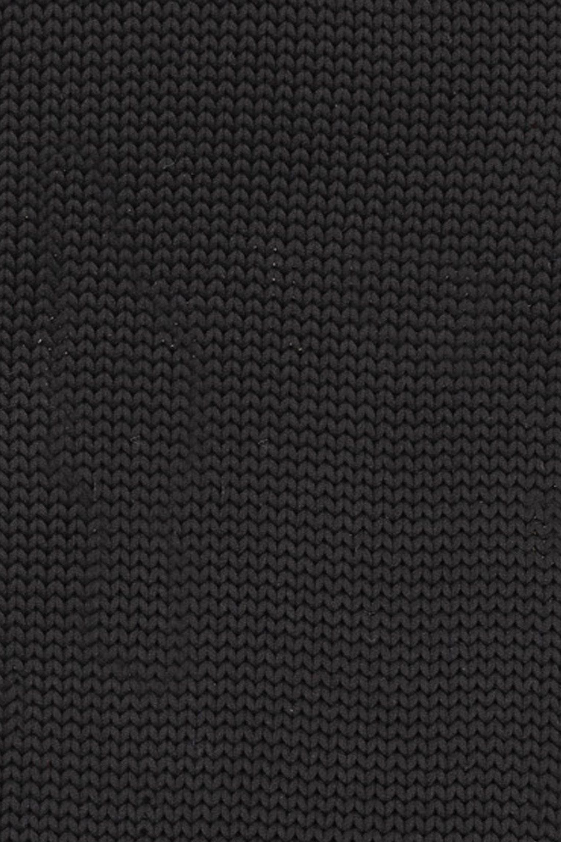 Black Solid Knitted Necktie for Men