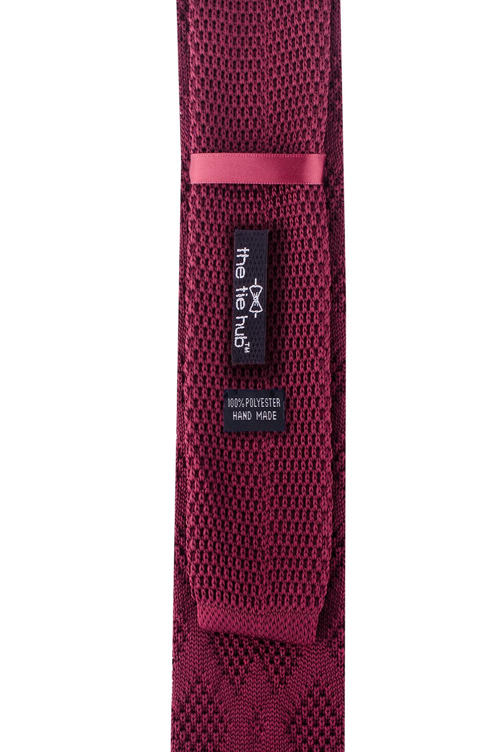 Red Geometric Knitted Necktie for Men