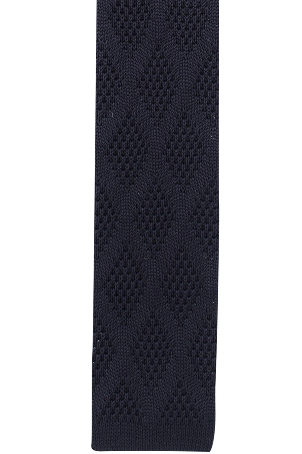 Black Geometric Knitted Necktie for Men