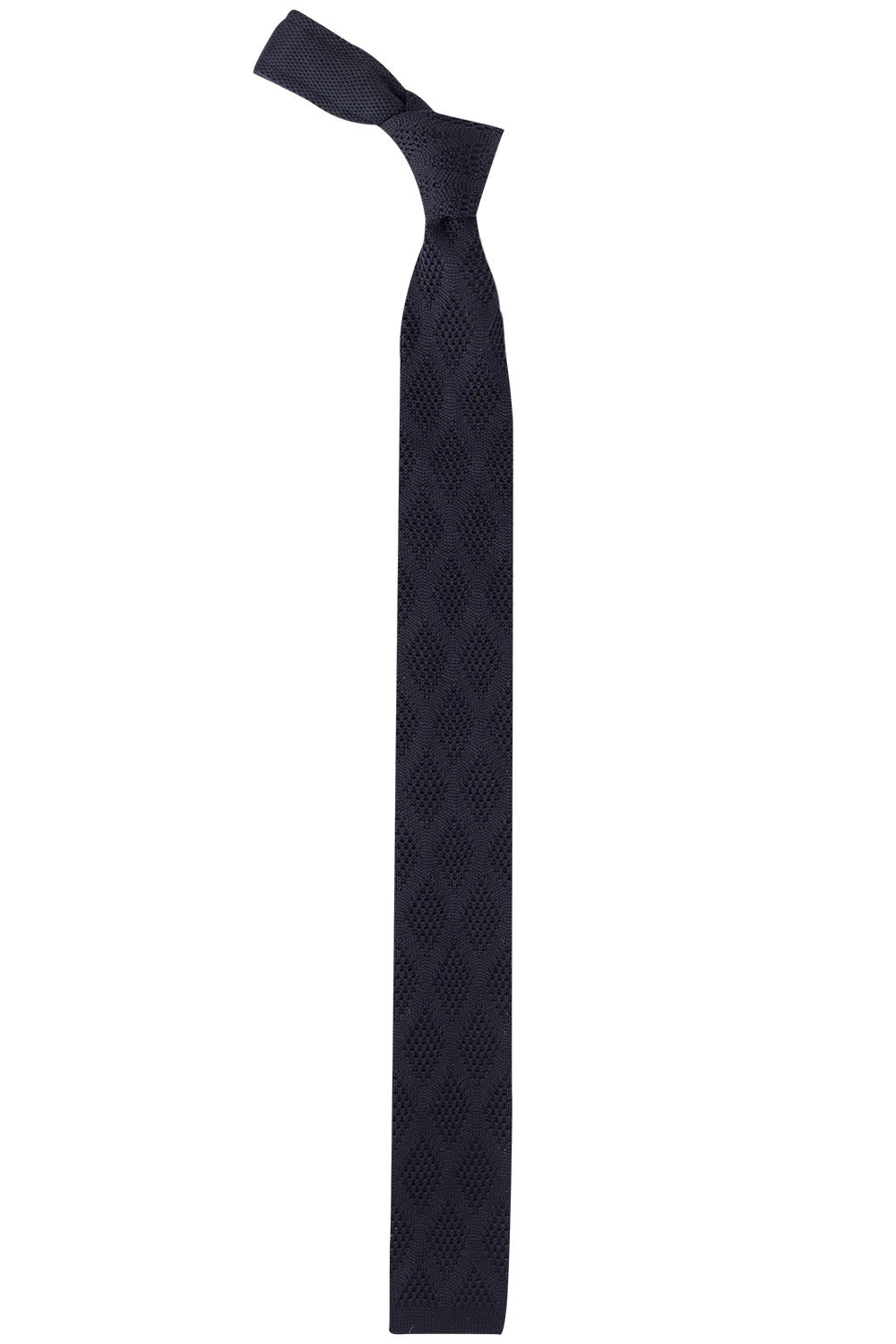 Black Geometric Knitted Necktie for Men