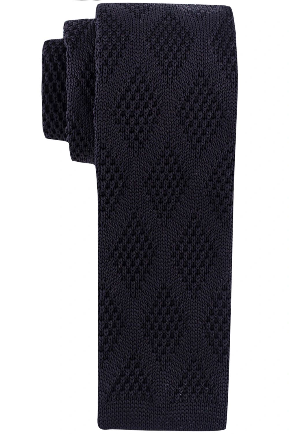 Black Geometric Knitted Necktie for Men