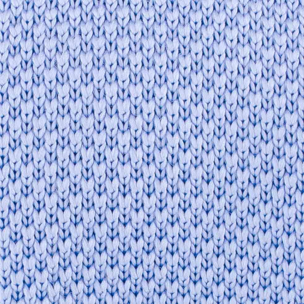 Blue Solid Knitted Necktie for Men