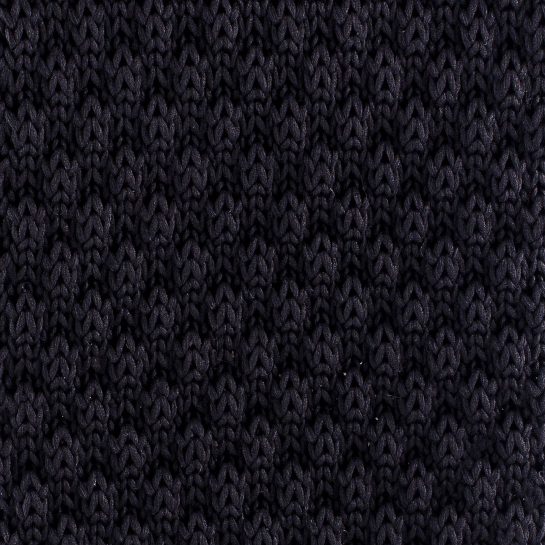 Black Solid Knitted Necktie for Men