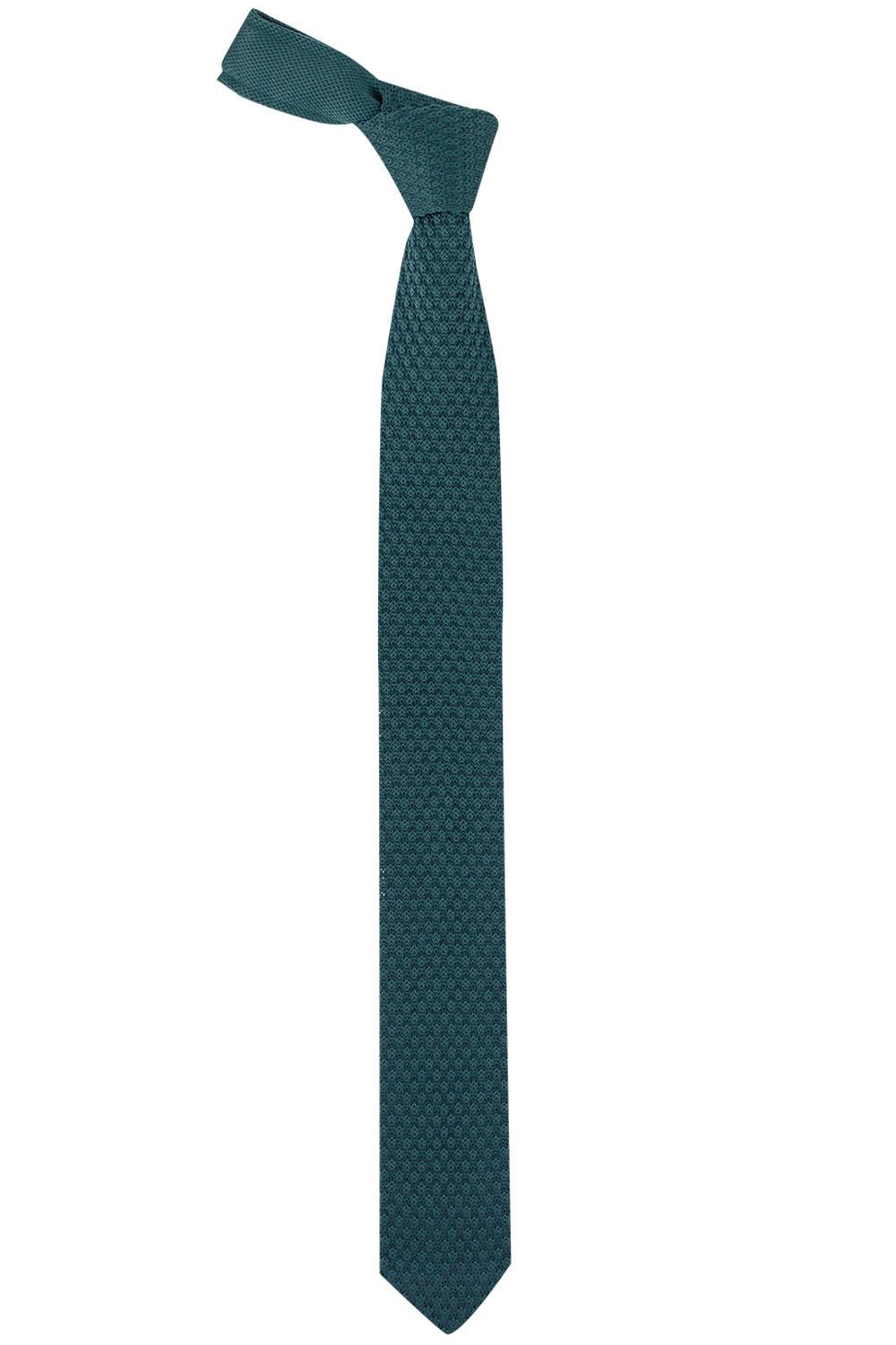 Green Solid Knitted Necktie for Men