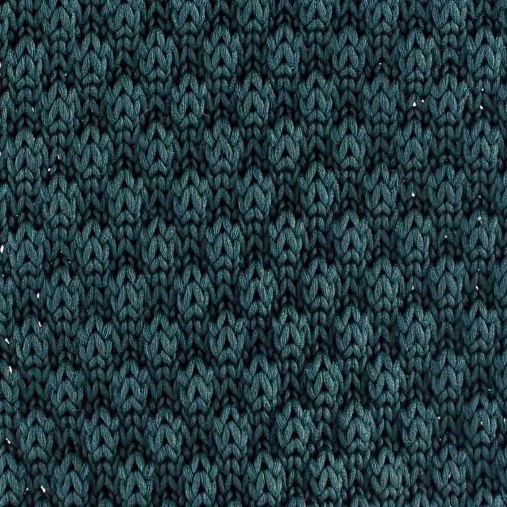 Green Solid Knitted Necktie for Men