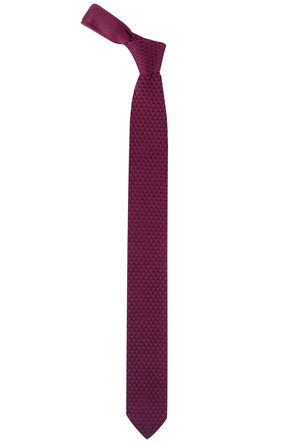 Red Solid Knitted Necktie for Men