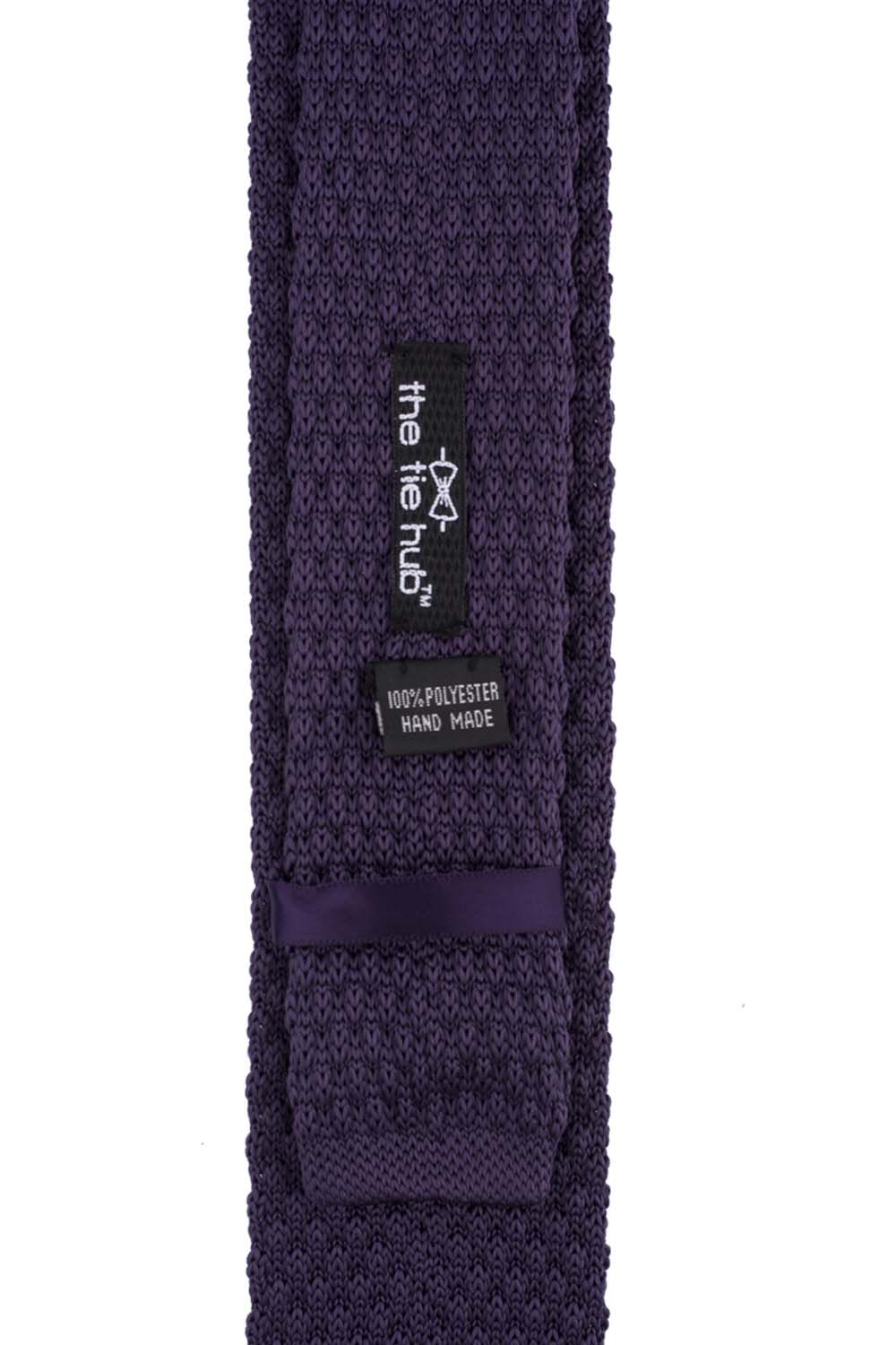 Purple Solid Knitted Necktie for Men
