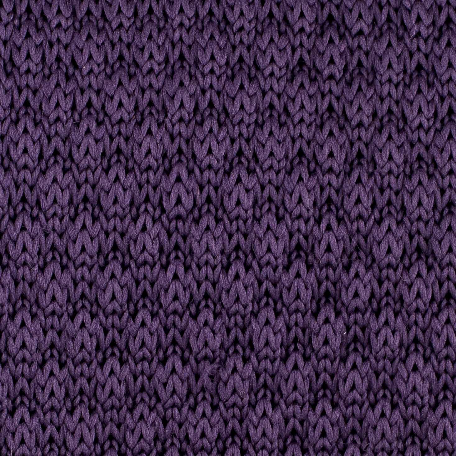 Purple Solid Knitted Necktie for Men