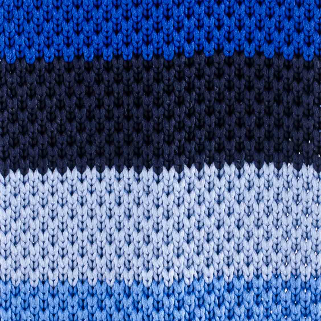 Blue Striped Knitted Necktie for Men