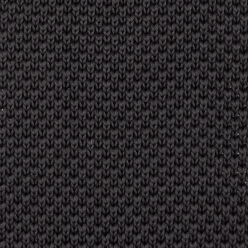 Black Solid Knitted Necktie for Men