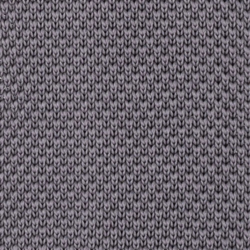 Grey Solid Knitted Necktie for Men