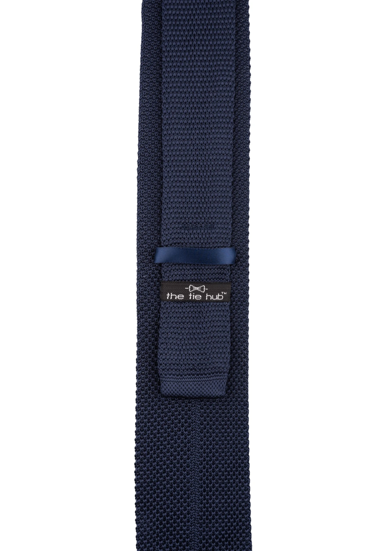 Blue Solid Knitted Necktie for Men