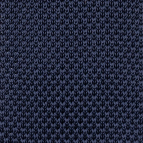 Blue Solid Knitted Necktie for Men