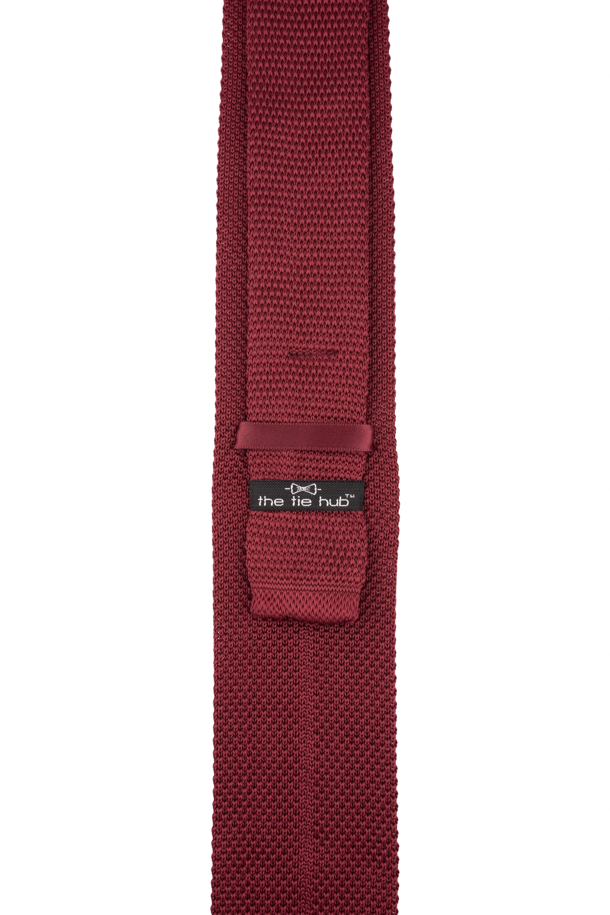 Red Solid Knitted Necktie for Men