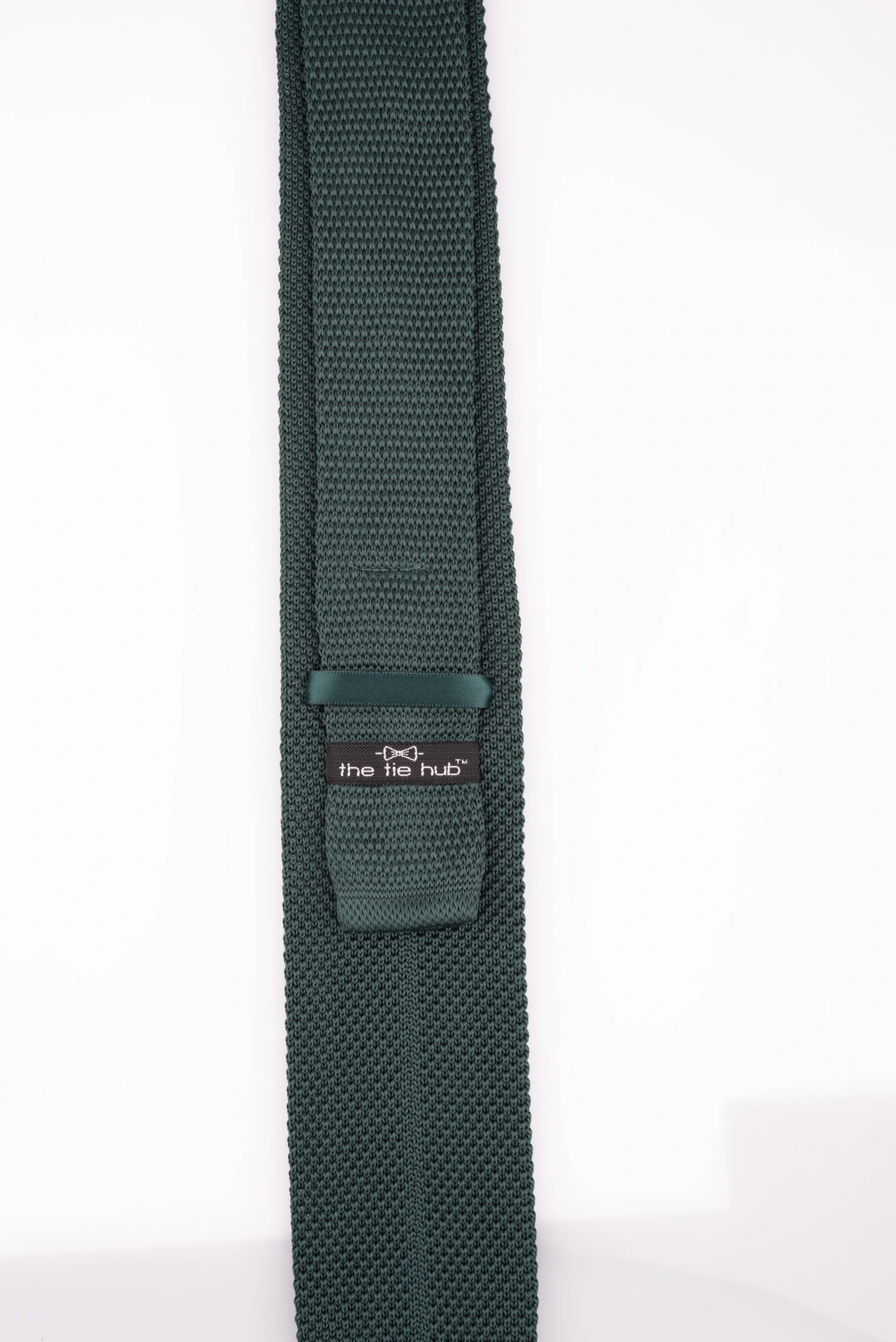 Green Solid Knitted Necktie for Men