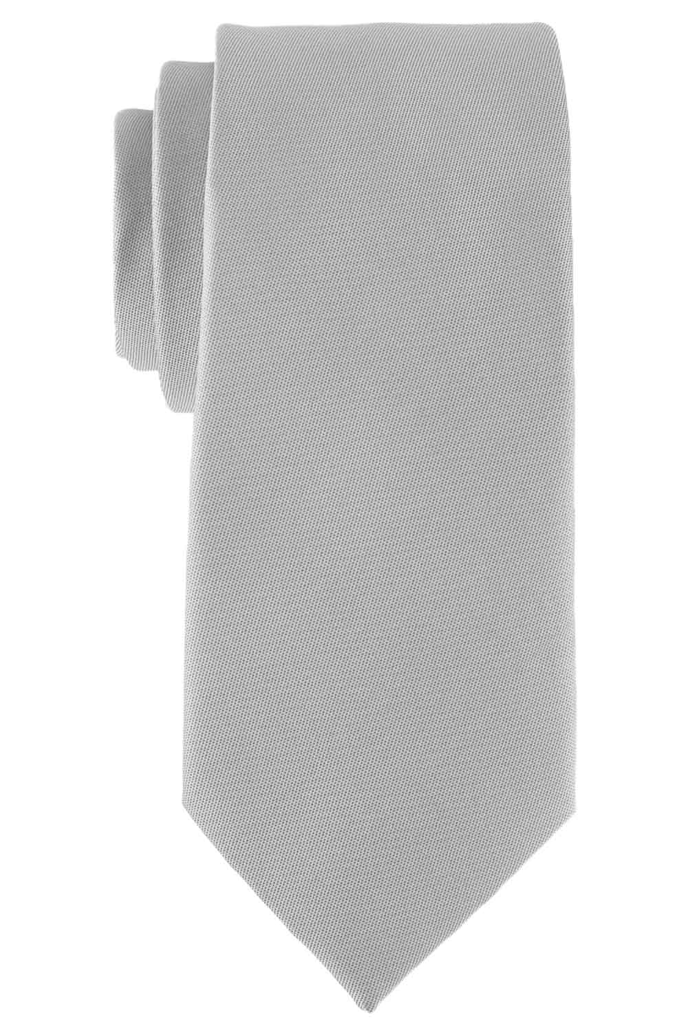 Grey Solid Microfiber Necktie for Men
