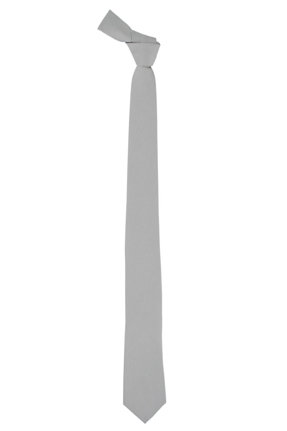 Grey Solid Microfiber Necktie for Men