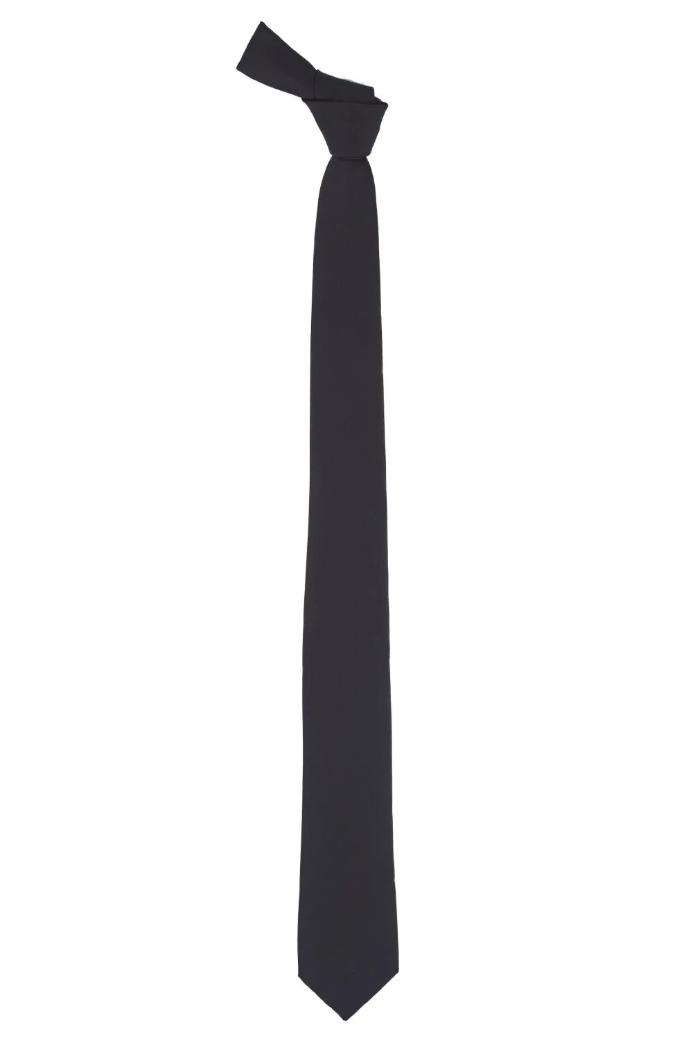 Black Solid Microfiber Necktie for Men