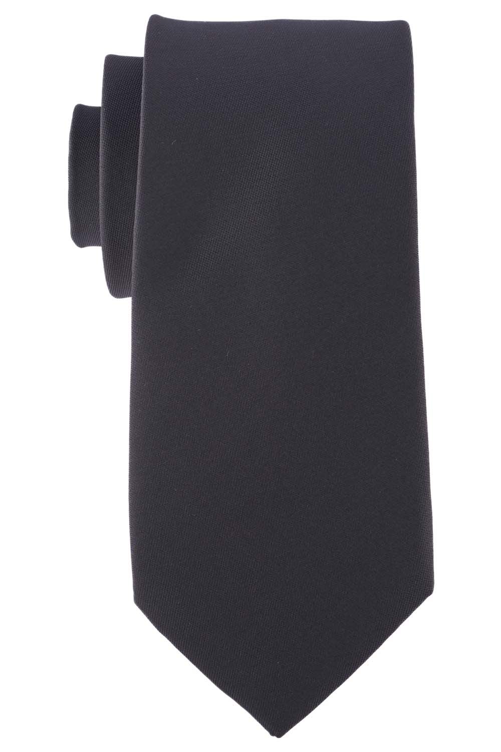 Black Solid Microfiber Necktie for Men