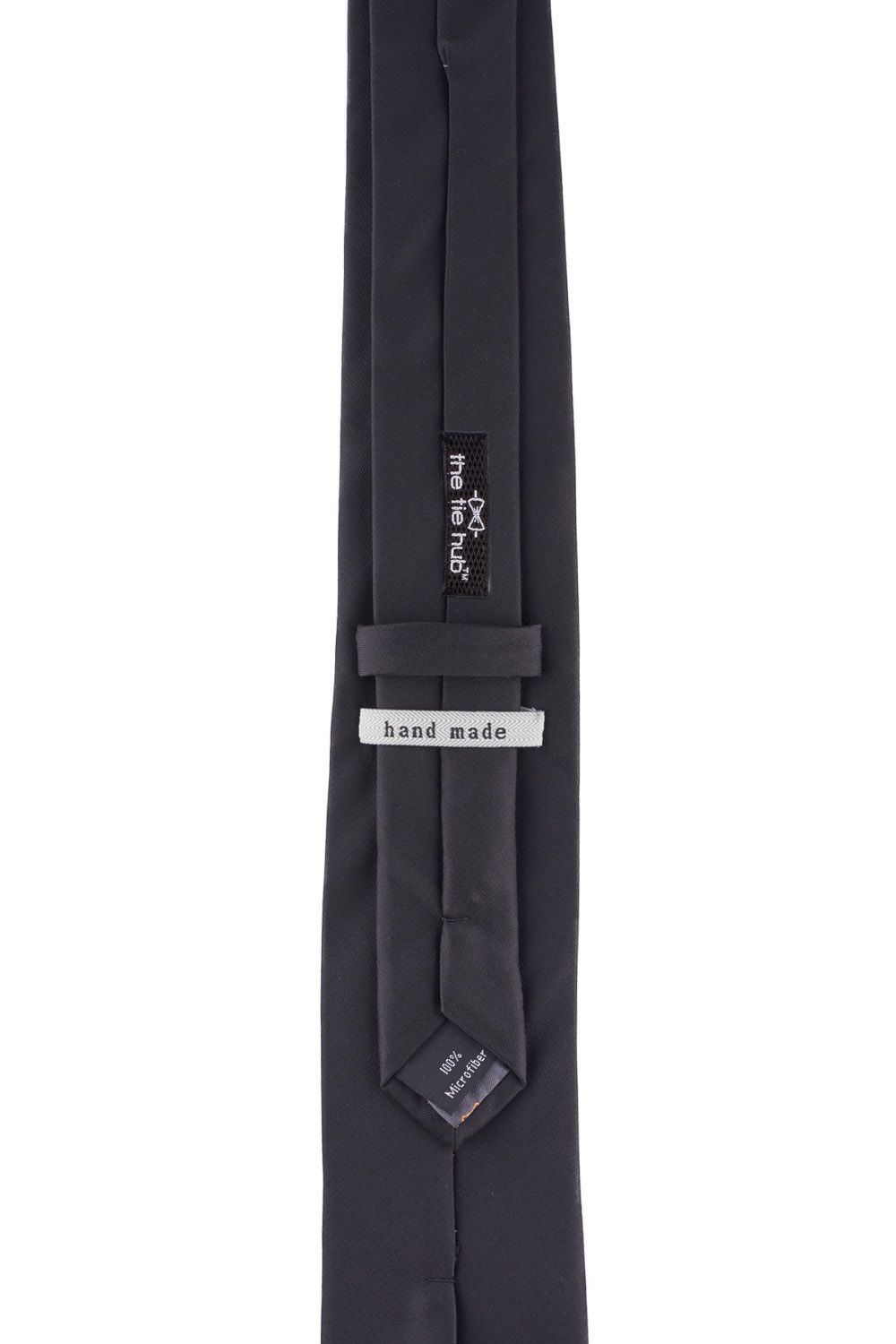 Black Solid Microfiber Necktie for Men