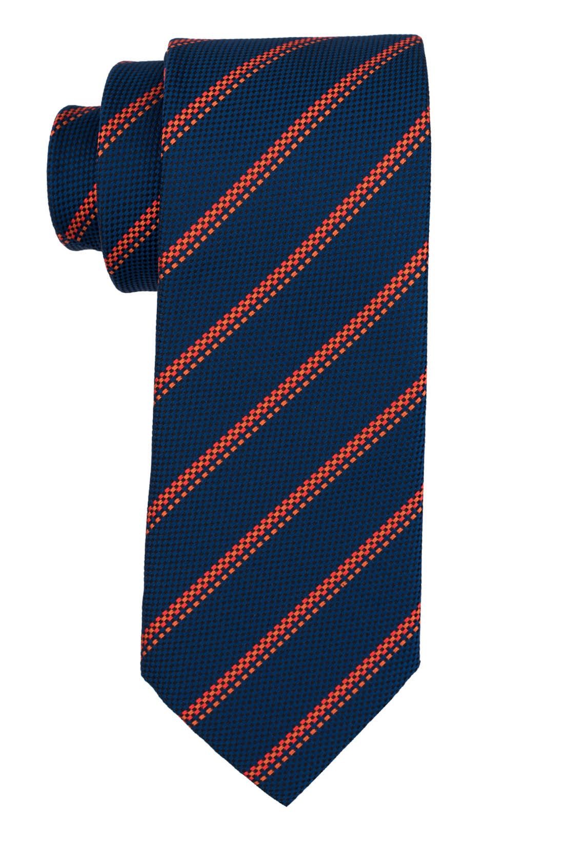 Blue Striped Microfiber Necktie for Men