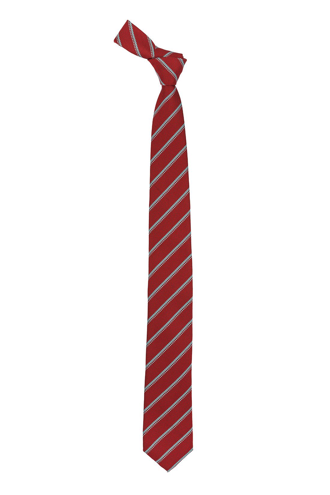 Red Striped Microfiber Necktie for Men