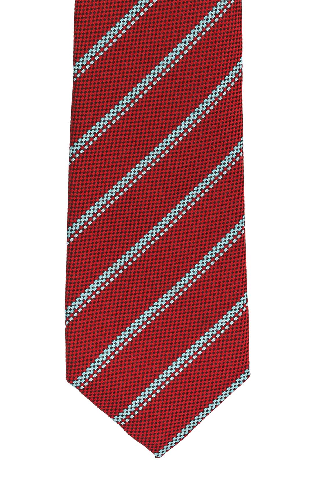 Red Striped Microfiber Necktie for Men