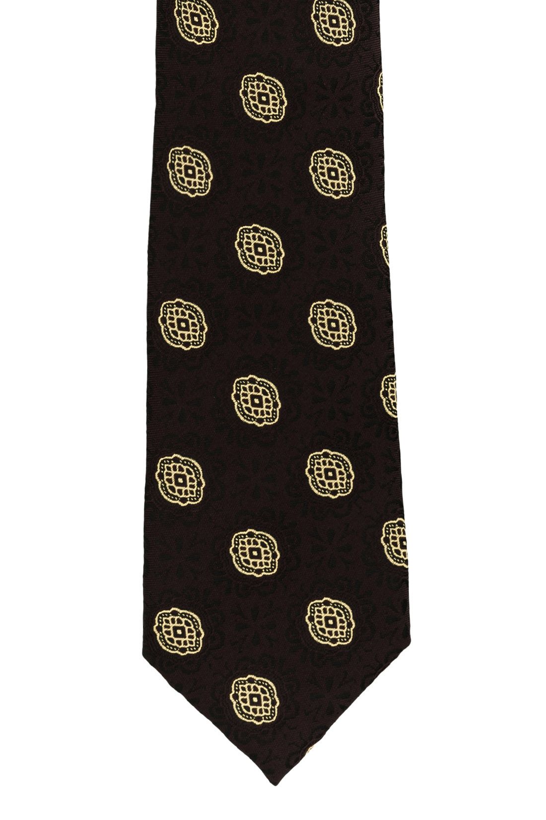 Brown Geometric Microfiber Necktie for Men