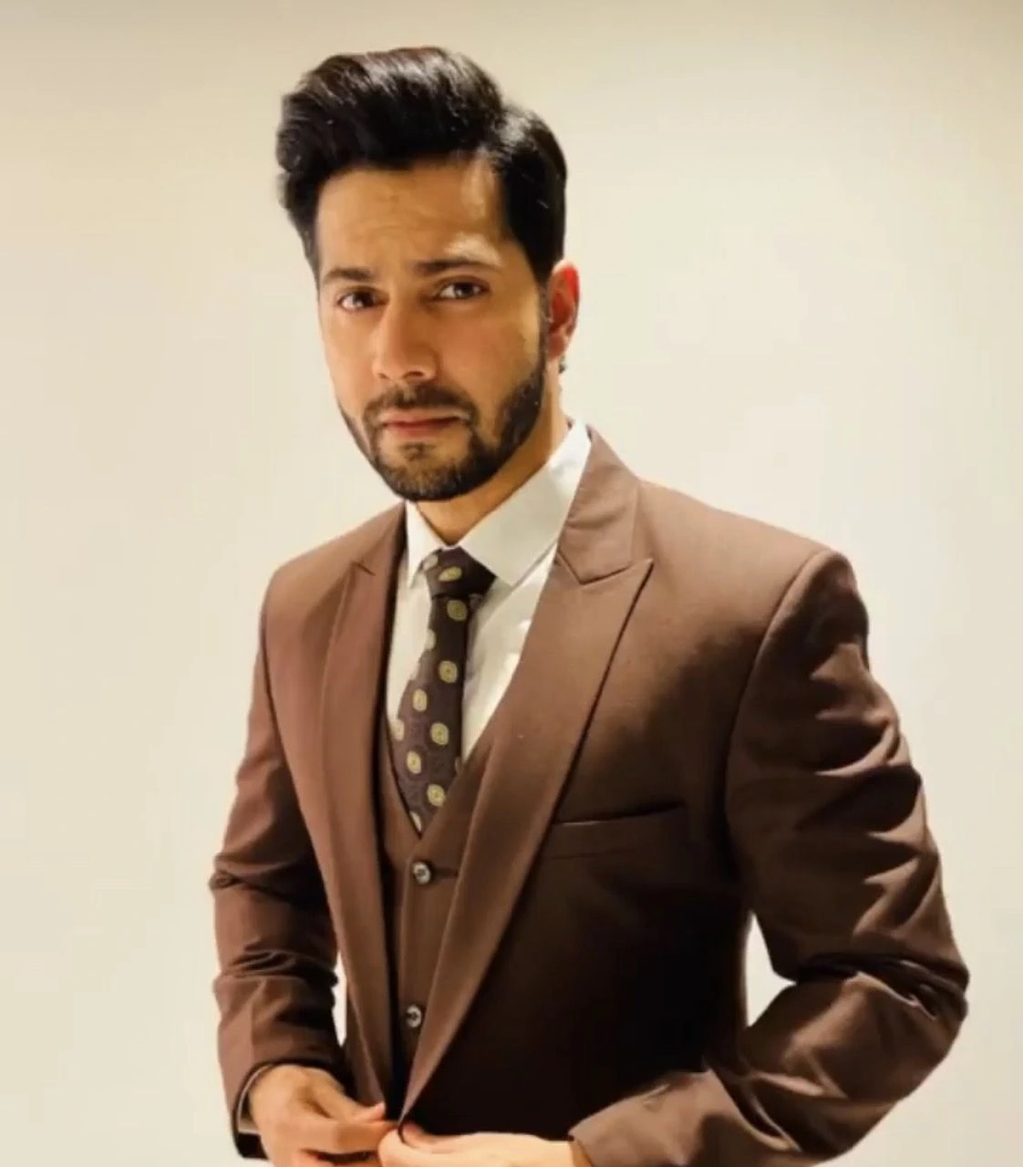 Brown Geometric Microfiber Necktie for Men