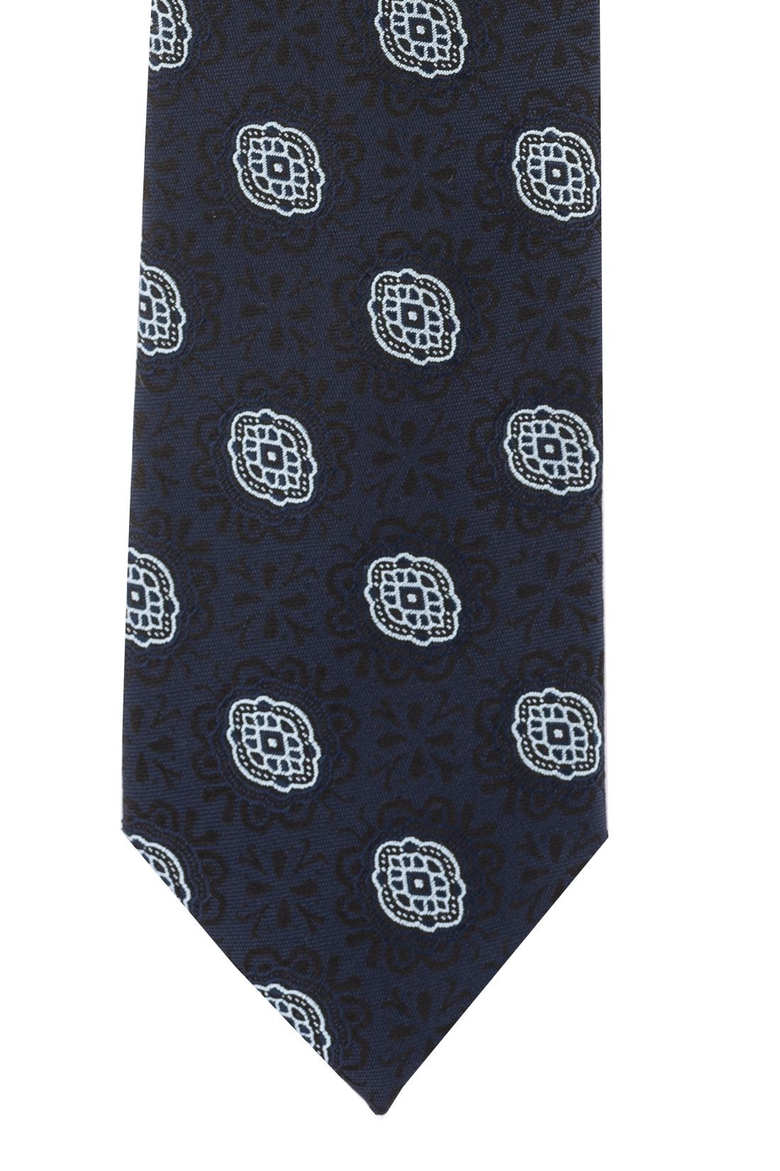 Blue Geometric Microfiber Necktie for Men