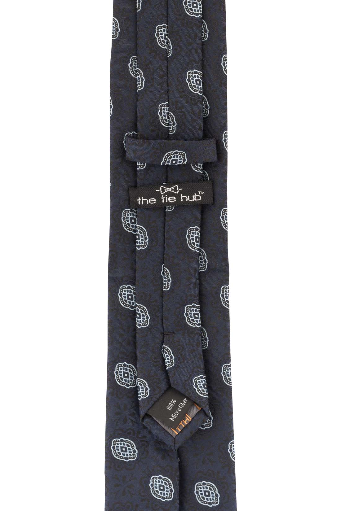 Blue Geometric Microfiber Necktie for Men