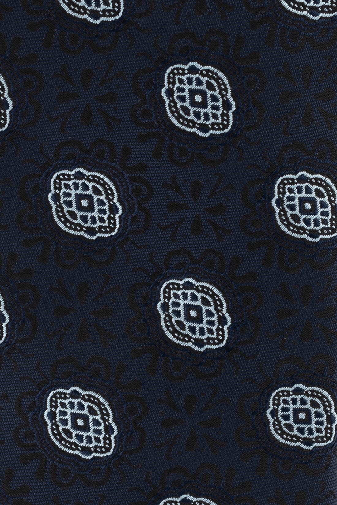 Blue Geometric Microfiber Necktie for Men