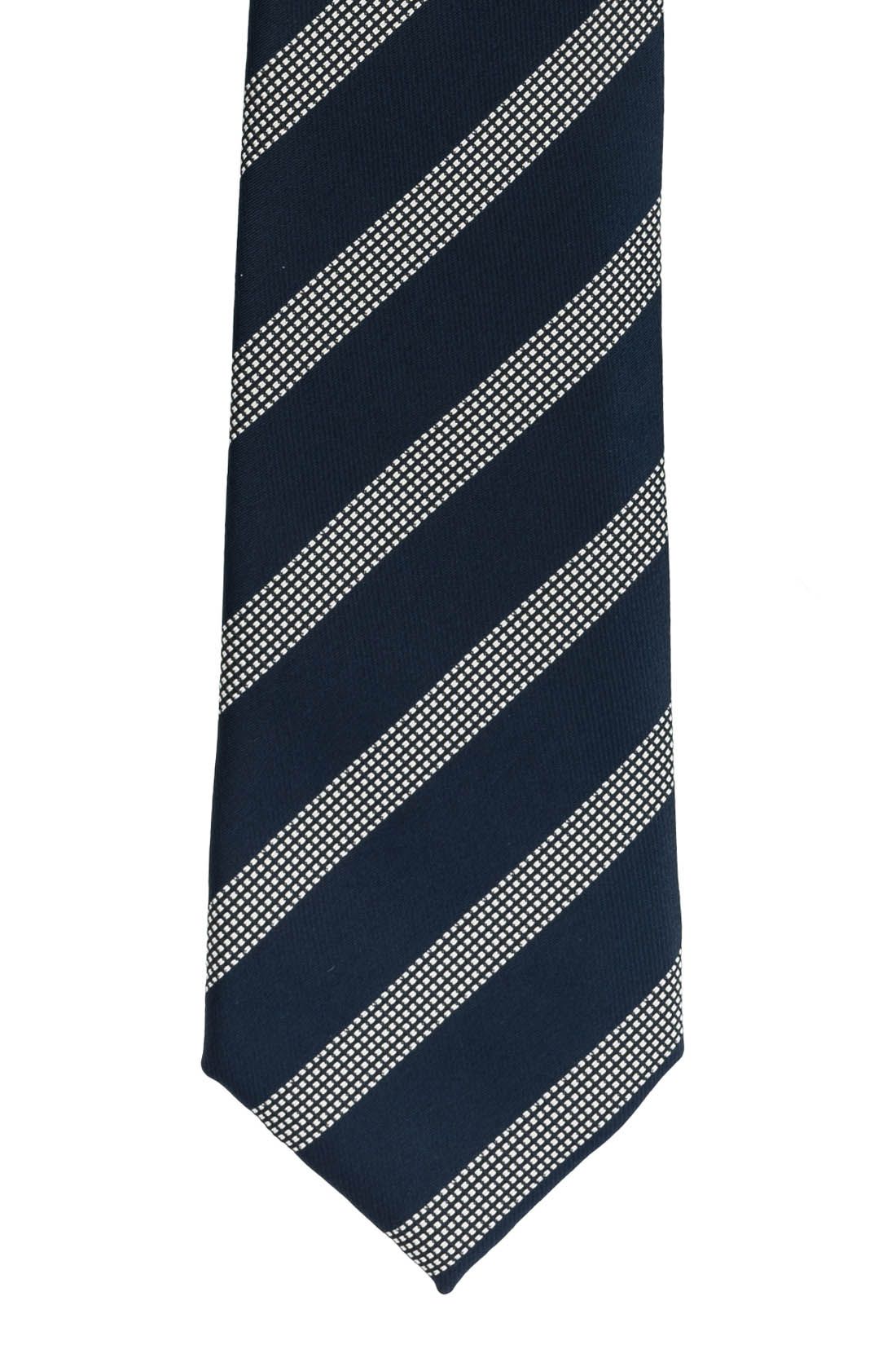 Blue Striped Microfiber Necktie for Men