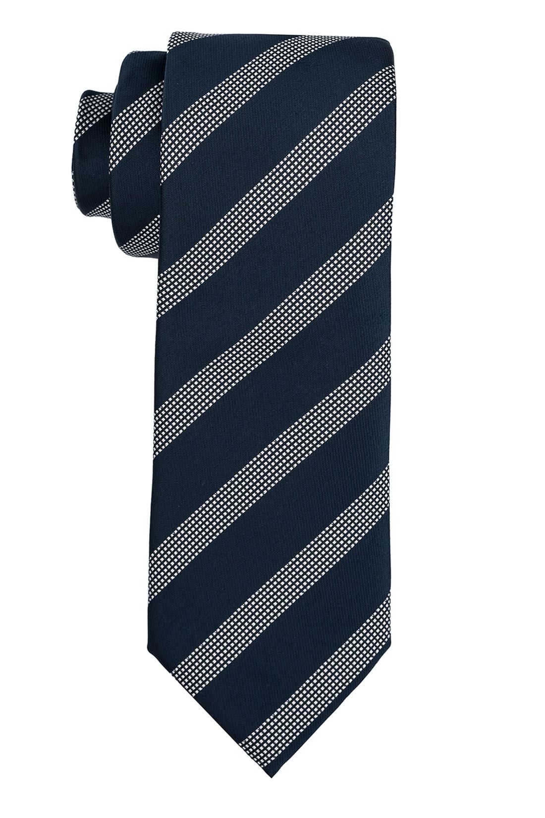 Blue Striped Microfiber Necktie for Men