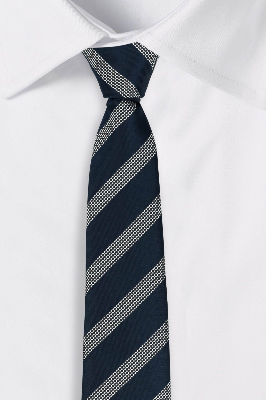 Blue Striped Microfiber Necktie for Men
