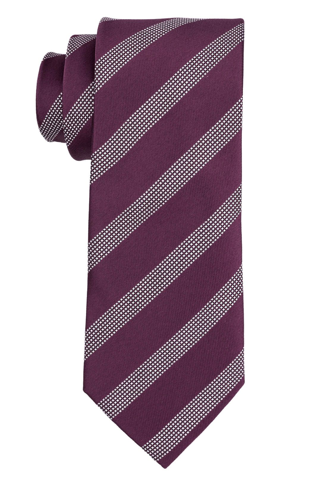 Purple Striped Microfiber Necktie for Men